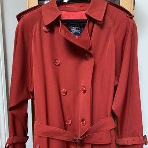Burberry X-Long Trench Coat  Women's Size 12 Red